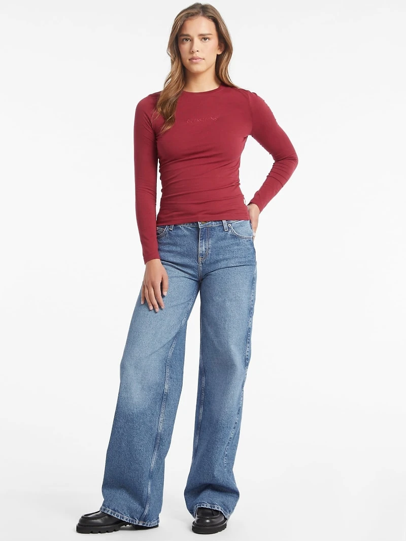 Slim Embroidered Long-Sleeve Tee