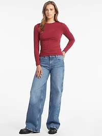 Slim Embroidered Long-Sleeve Tee