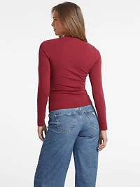 Slim Embroidered Long-Sleeve Tee