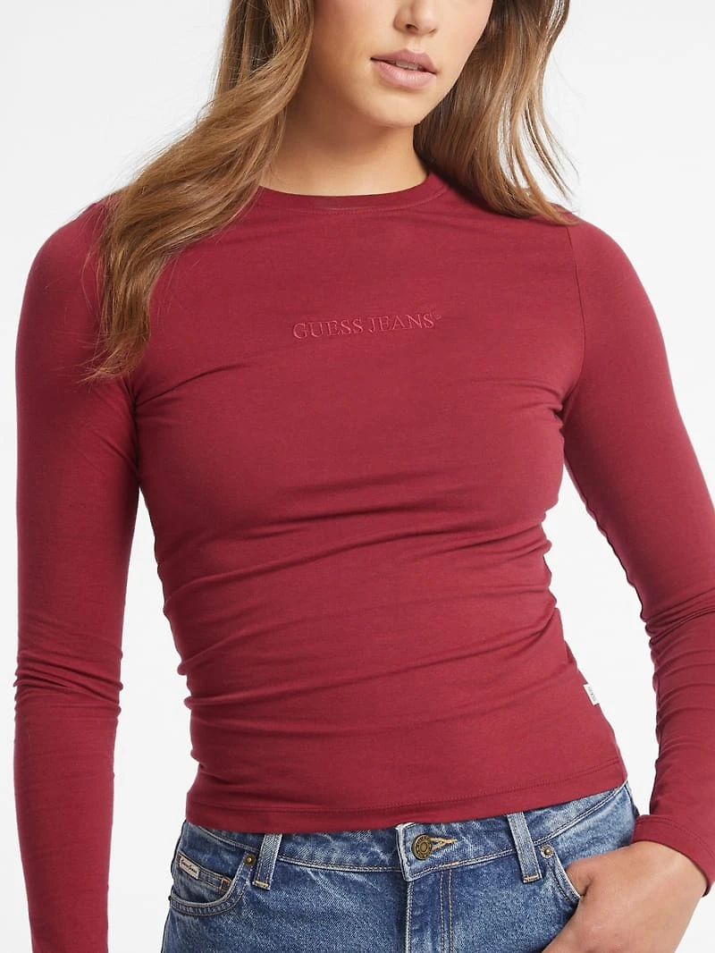 Slim Embroidered Long-Sleeve Tee
