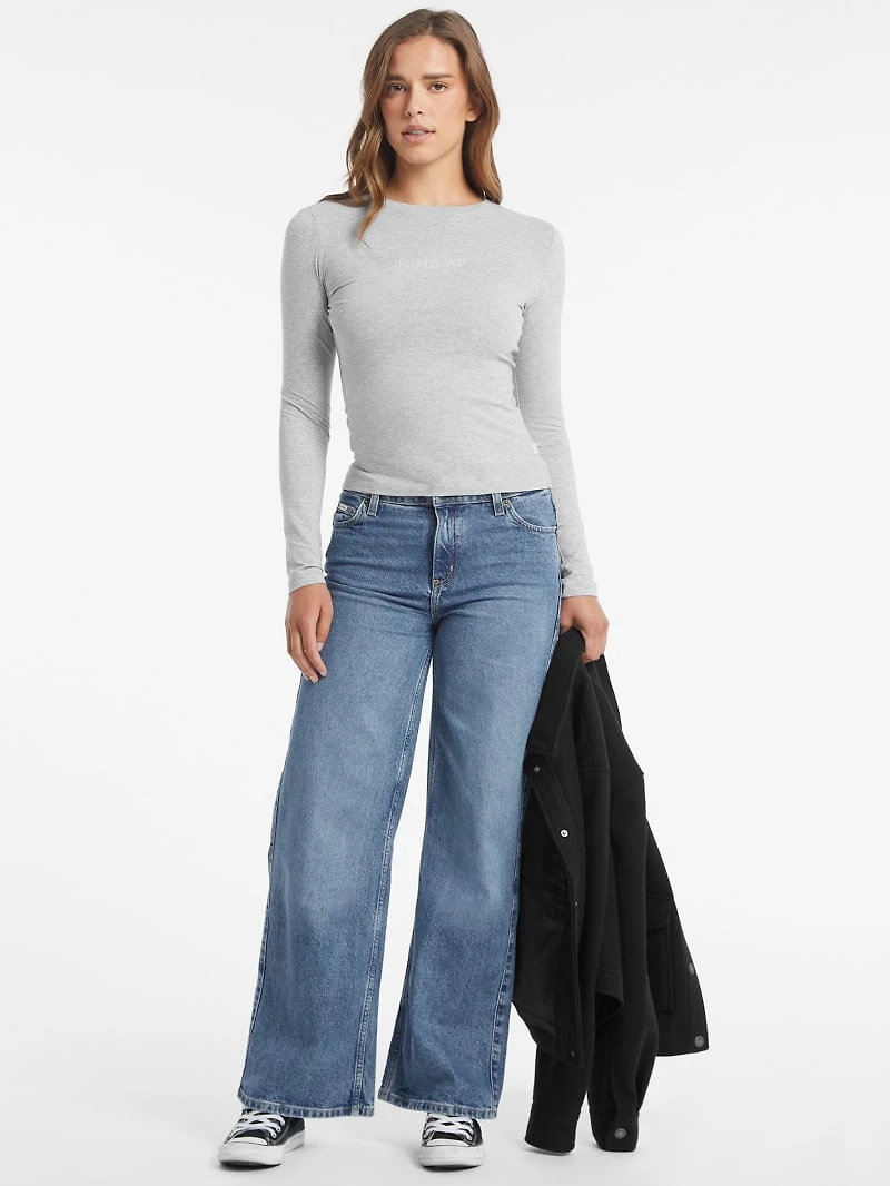 Slim Embroidered Long-Sleeve Tee