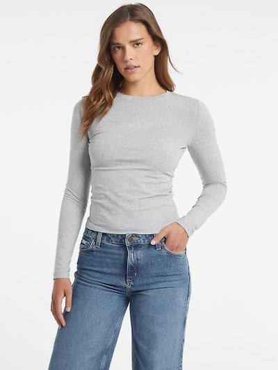 Slim Embroidered Long-Sleeve Tee