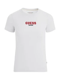 Slim Rib-Knit Embroidered Tee