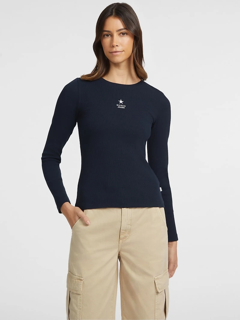 Slim Rib-Knit Star Tee