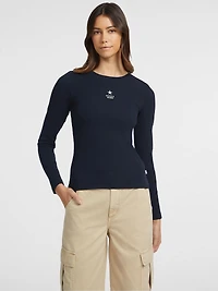 Slim Rib-Knit Star Tee