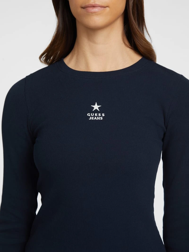 Slim Rib-Knit Star Tee