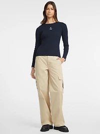 Slim Rib-Knit Star Tee