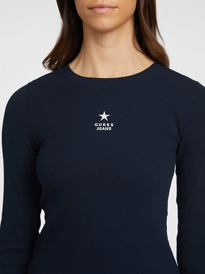 Slim Rib-Knit Star Tee