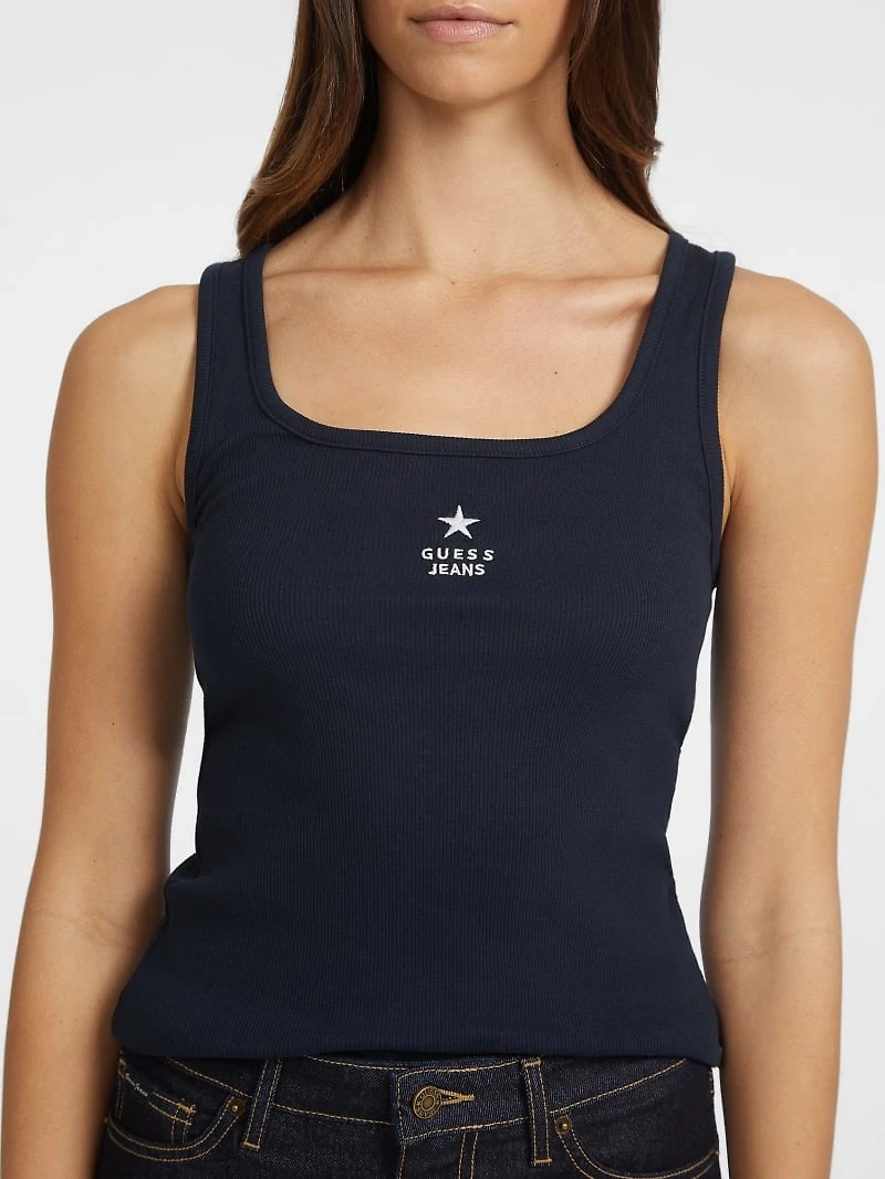 Slim Embroidered Star Tank