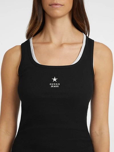 Slim Embroidered Star Tank