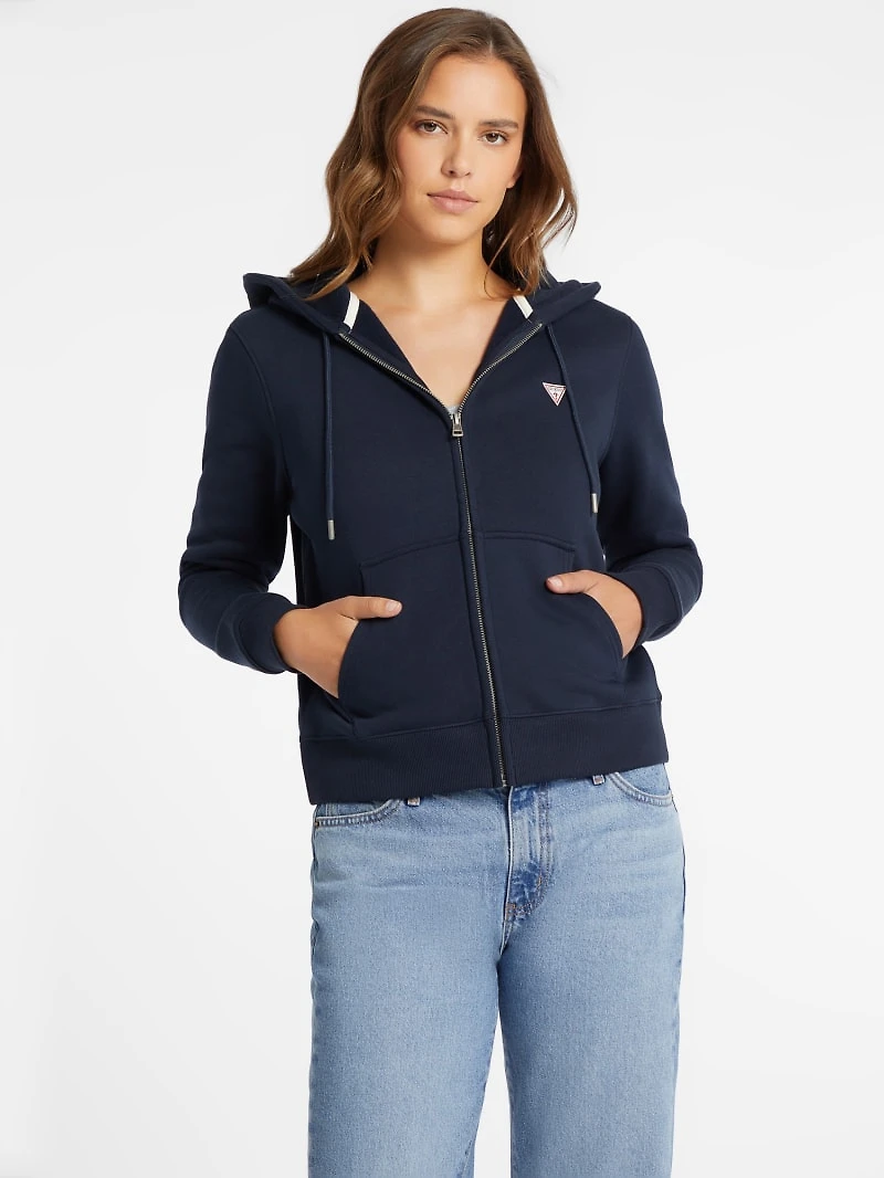 Mini Patch Zip-Up Sweatshirt