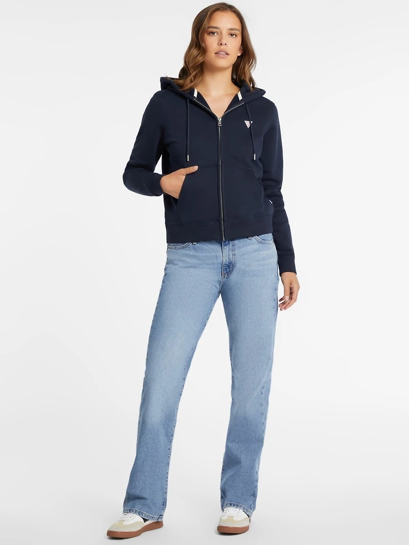 Mini Patch Zip-Up Sweatshirt