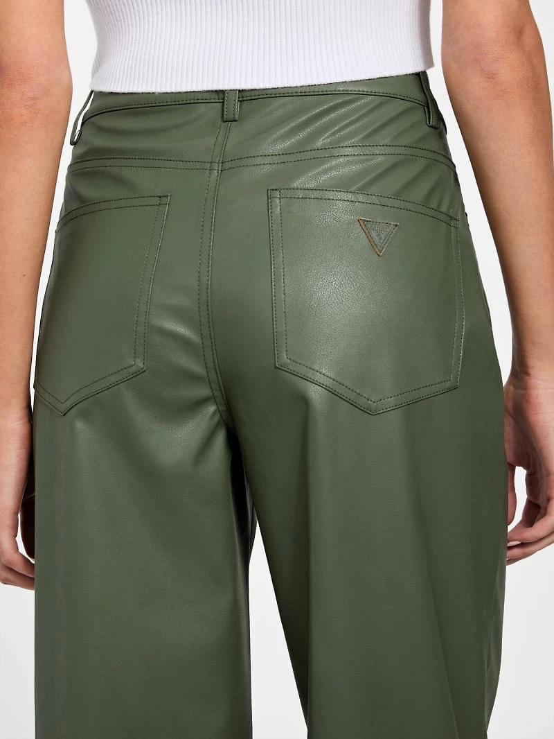 Alix Faux-Leather High-Rise Straight Pants