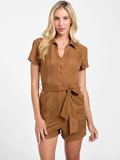 Jene Faux-Suede Romper