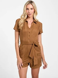 Jene Faux-Suede Romper