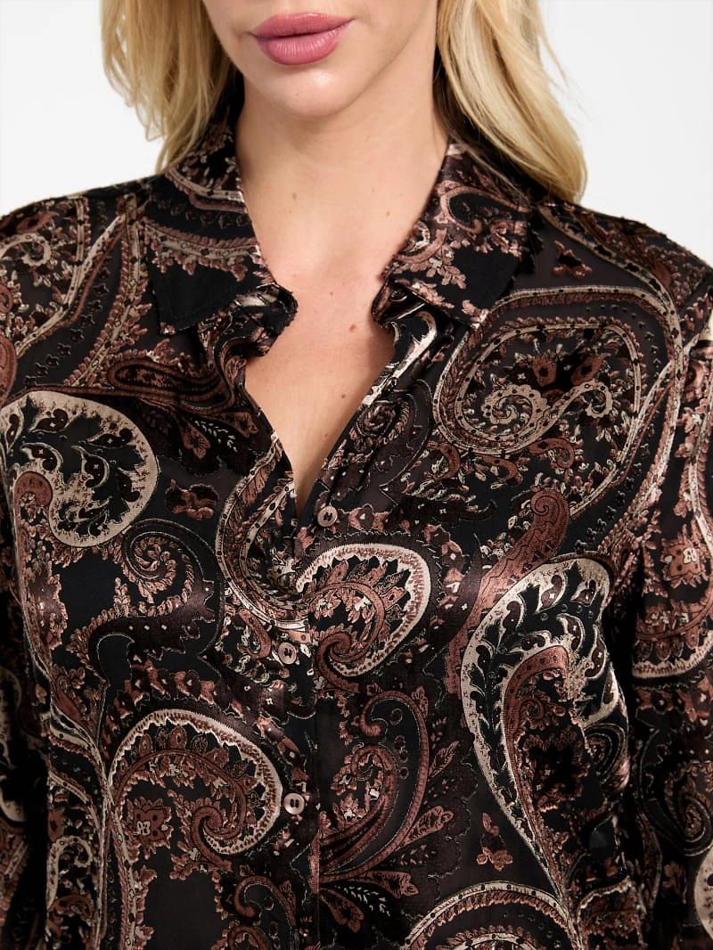 Clarisse Paisley Burnout Oversized Shirt