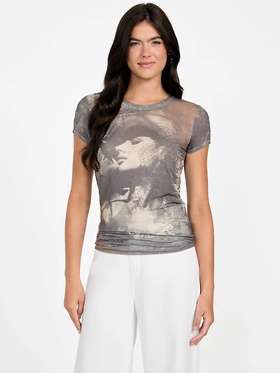 Nostalgia Rhinestone Burnout Tee