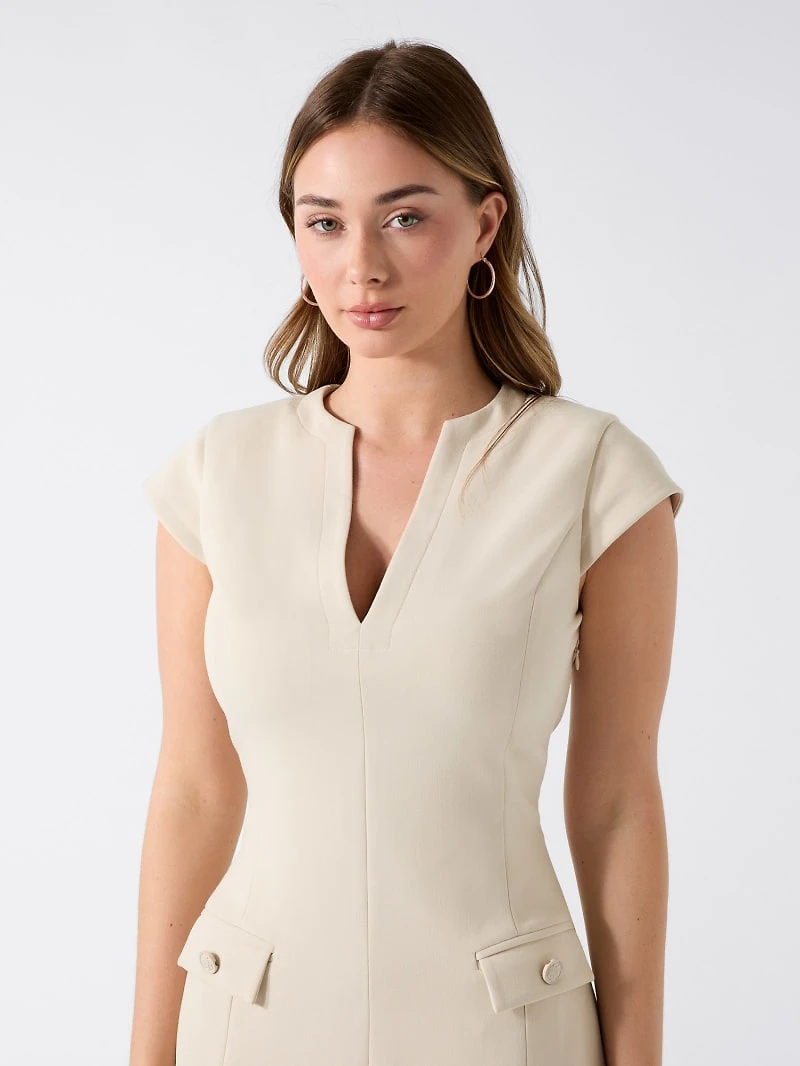 Flannel fit-and-flare mini dress