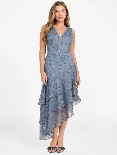 Loren Embossed Tiered Dress