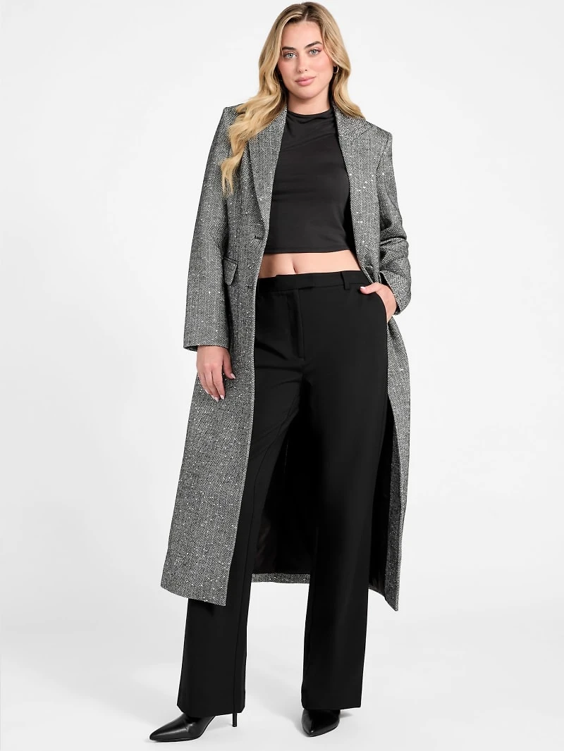 Stefania Sequin Herringbone Coat