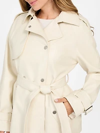 Marika Faux-Leather Short Trench Coat