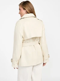 Marika Faux-Leather Short Trench Coat
