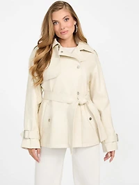 Marika Faux-Leather Short Trench Coat