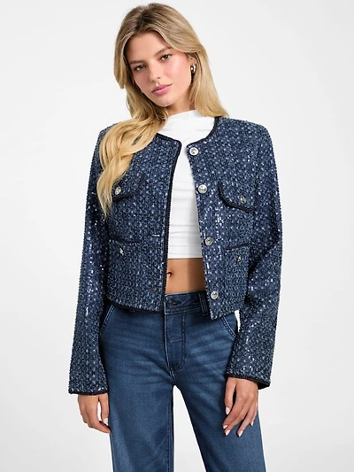Elisa Sequin Denim Jacket