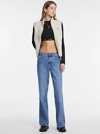 Faux-Sherpa Crop Jacket