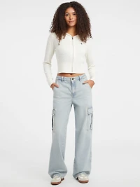 Cable-Knit Hooded Cardigan