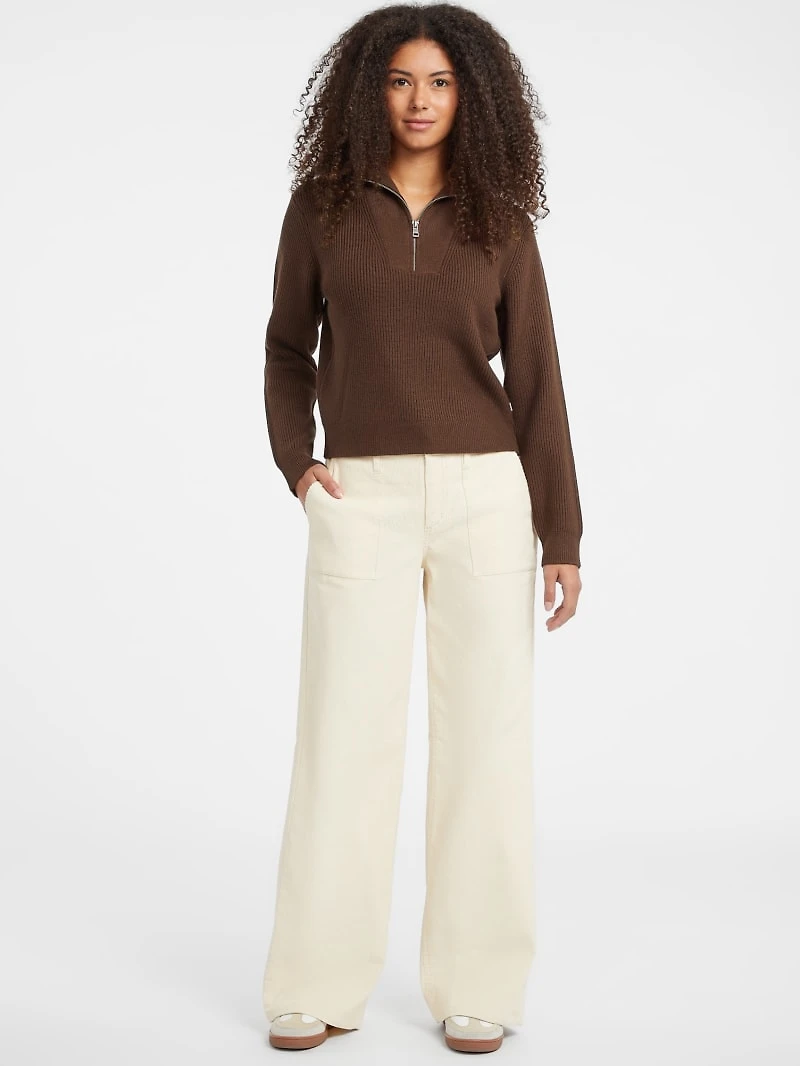 Half-Zip Ribbed Sweater