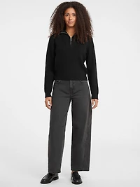 Half-Zip Ribbed Sweater