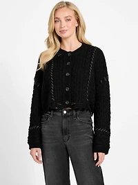 Kaori Wool-Blend Stitched Cardigan