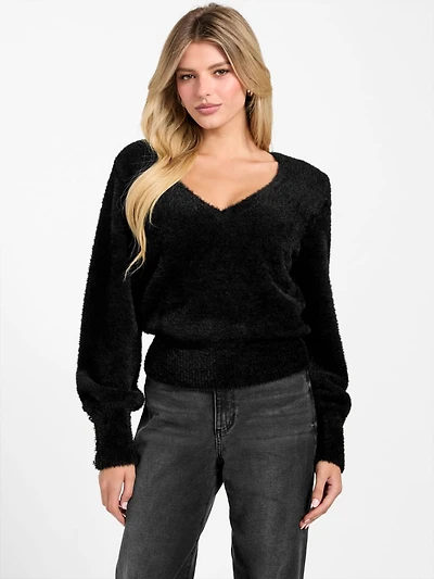 Niko Fuzzy V-Neck Sweater