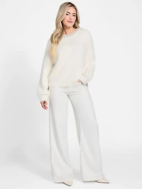 Arisa Rhinestone Neck Sweater