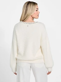 Arisa Rhinestone Neck Sweater