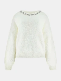 Arisa Rhinestone Neck Sweater