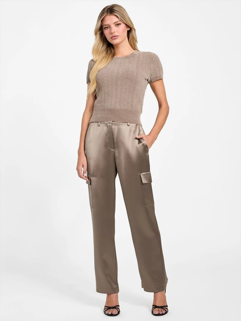 Eco Marcie Chenille Cable-Knit Sweater Top