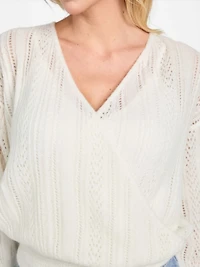 Izabella Wool-Blend Surplice Sweater
