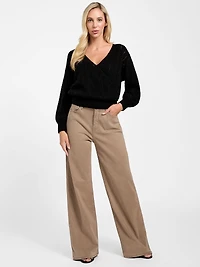 Izabella Wool-Blend Surplice Sweater