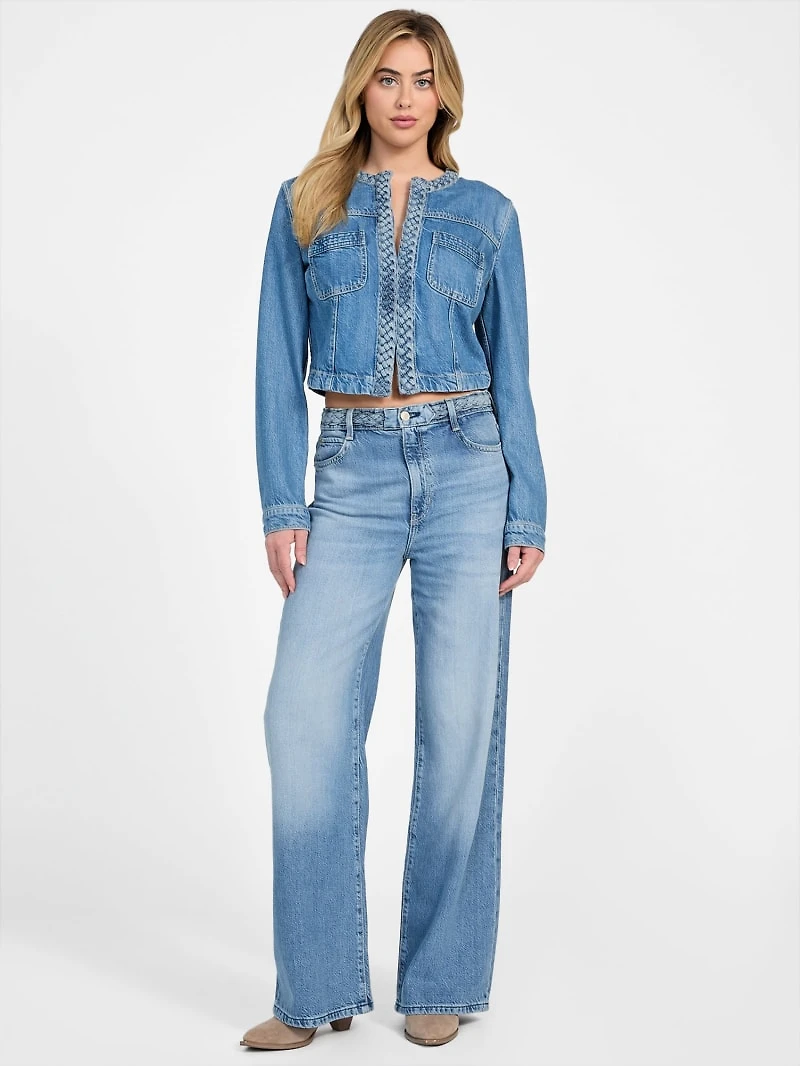 Eco Featherweight Braided Wide-Leg Jeans