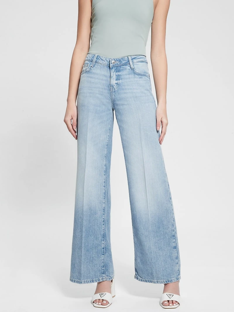 Eco Featherweight Mid-Rise Palazzo Jeans