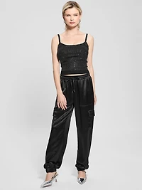 Marzia Drawstring Satin Joggers