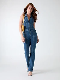 Mia Halter Denim Jumpsuit