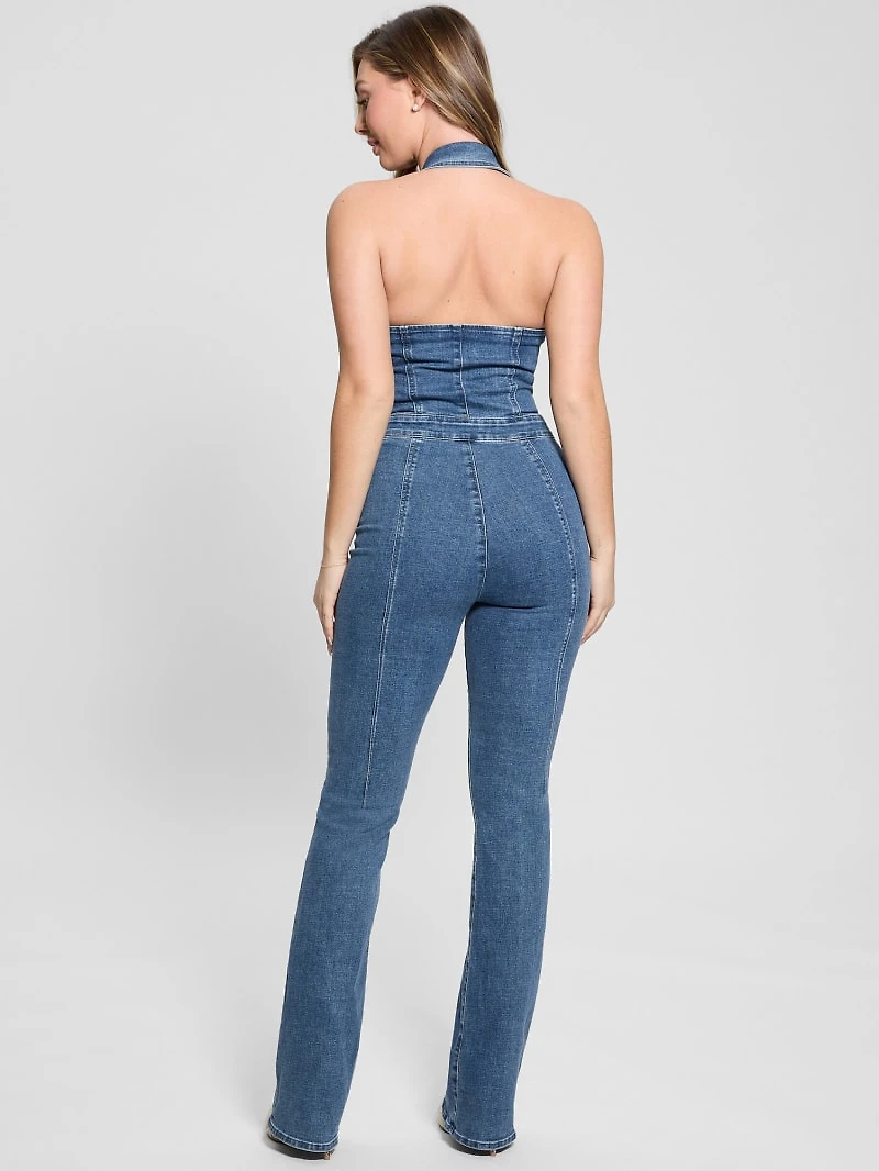 Mia Halter Denim Jumpsuit