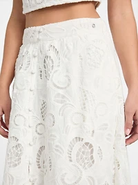 Eco Domitille Long Embroidered Skirt