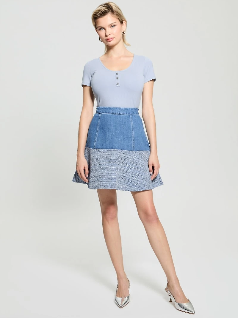 Elsie Tweed and Denim Skirt