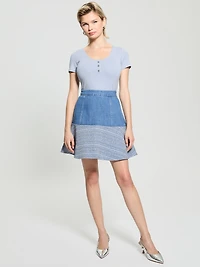 Elsie Tweed and Denim Skirt