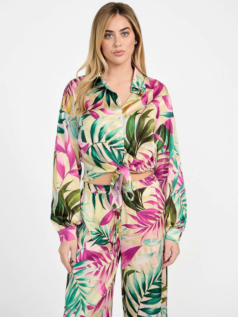 Eco Jun Printed Satin Shirt