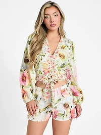 Colette V-Neck Bow Top